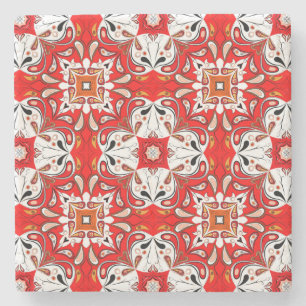 Posavasos De Piedra Patrón de mosaico cerámico portugués