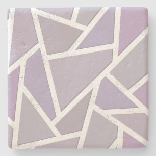Posavasos De Piedra Patrón de mosaico de lavanda