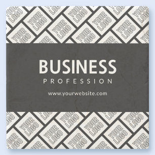 Posavasos De Piedra Patrón de mosaico de su logotipo y nombre comercia