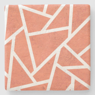 Posavasos De Piedra Patrón de mosaico naranja mandarín