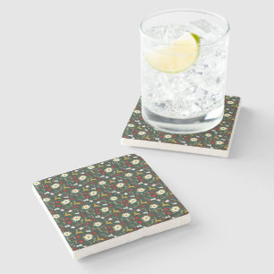 Posavasos De Piedra patrón de Navidad