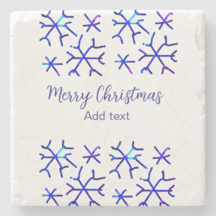 Posavasos De Piedra Patrón de Navidades de copos de nieve brillantes m