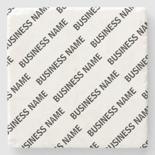 Posavasos De Piedra Patrón de nombre de su negocio Blanco y negro