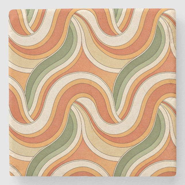 Posavasos De Piedra Patrón de ondas mágicas (Anverso)