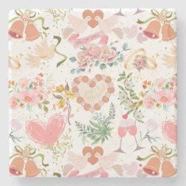 Posavasos De Piedra patrón de ornamentos boda