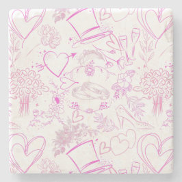 Posavasos De Piedra patrón de ornamentos boda 02