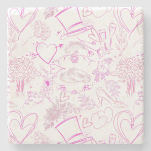 Posavasos De Piedra patrón de ornamentos boda 02
