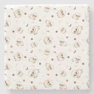 Posavasos De Piedra Patrón de ovejas Pastel