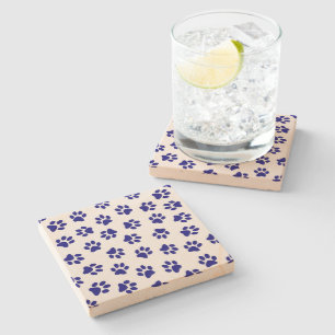Posavasos De Piedra Patrón De Patas, Patas De Perro, Patas Azules De L