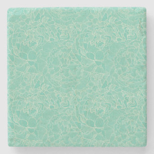 Posavasos De Piedra Patrón de peones turquesa