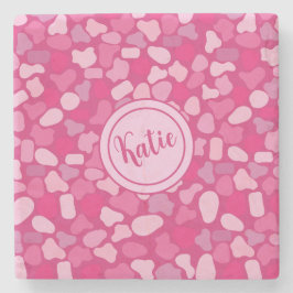 Posavasos De Piedra Patrón de piedra rosa-