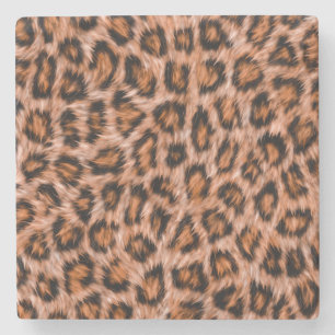 Posavasos De Piedra Patrón de piel marrón de gato leopardo de Jaguar-2