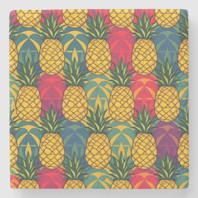 Posavasos De Piedra Patrón de Piña  (Anverso)