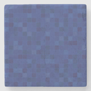 Posavasos De Piedra Patrón de píxeles de mosaico azul