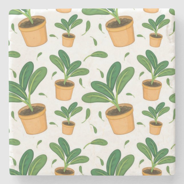 Posavasos De Piedra Patrón de planta (Anverso)