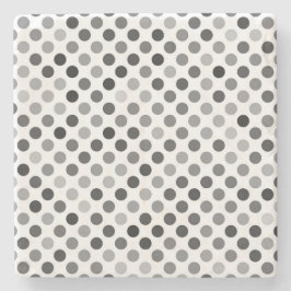 Posavasos De Piedra Patrón de puntos de polka monocromo (puntos blanco