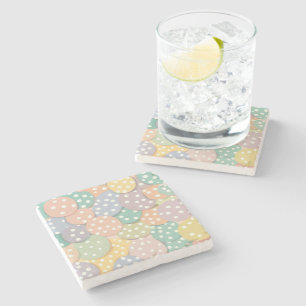 Posavasos De Piedra Patrón de puntos de polka sin soldadura en colores