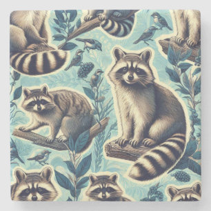 Posavasos De Piedra Patrón de Racoon Cuto