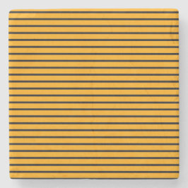 Posavasos De Piedra Patrón de rayas retro amarillo negro