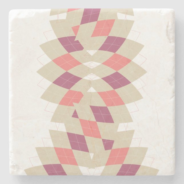 Posavasos De Piedra Patrón de remolque de diamantes (Anverso)