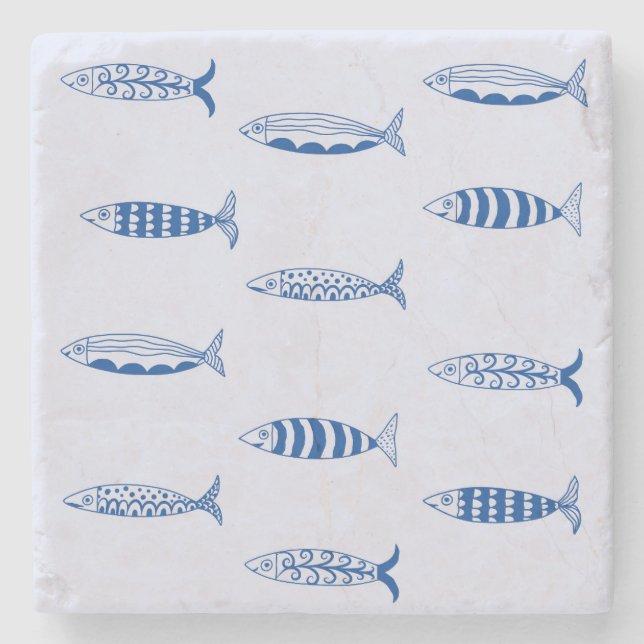 Posavasos De Piedra Patrón de Sardinas (Anverso)