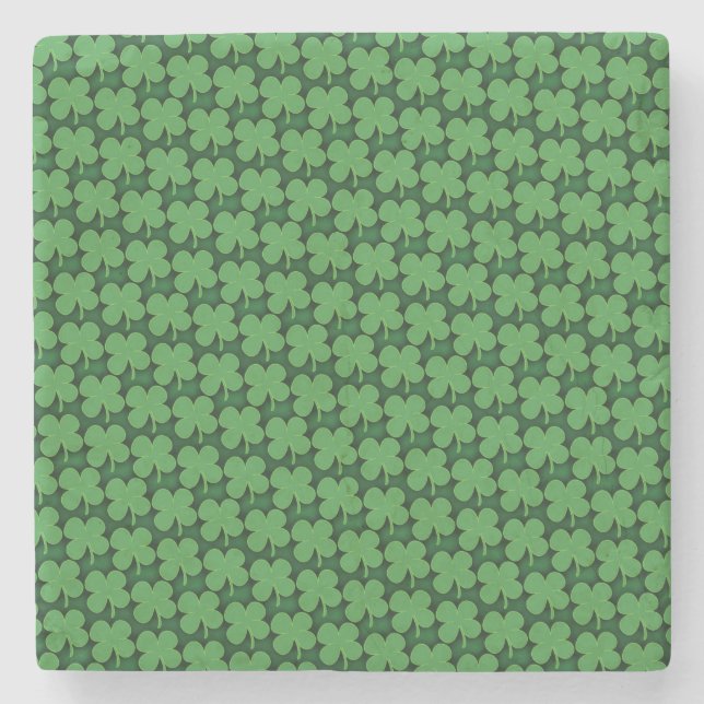 Posavasos De Piedra Patrón de Shamrock (Anverso)