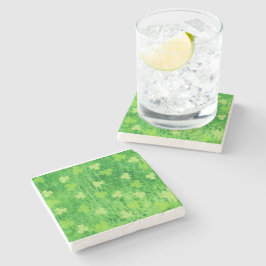 Posavasos De Piedra Patrón de Shamrock - Día de St Patrones - Pascua d