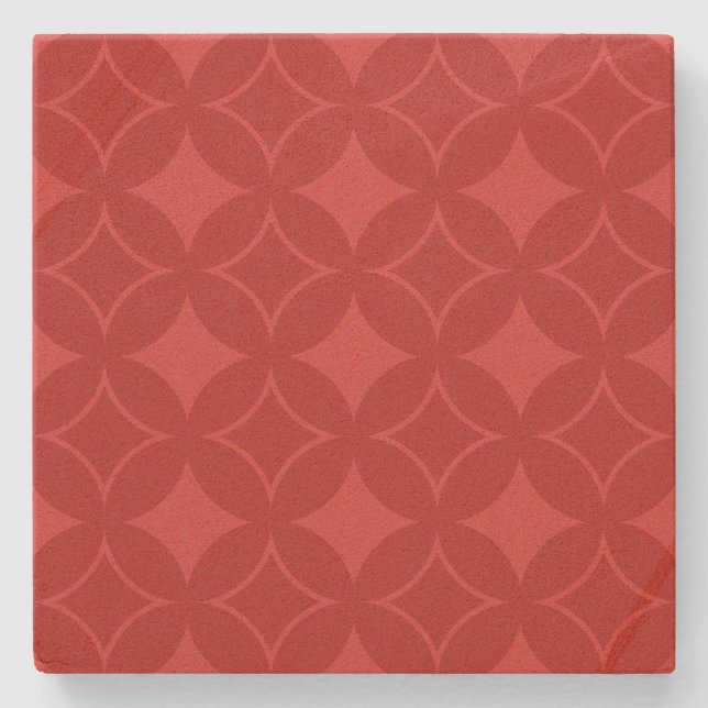Posavasos De Piedra Patrón de shippo rojo (Anverso)