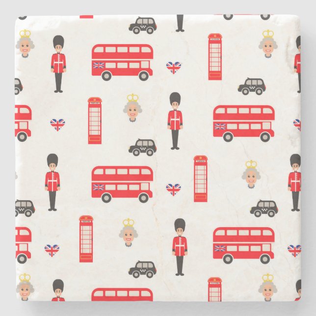 Posavasos De Piedra Patrón de símbolos de Inglaterra (Anverso)