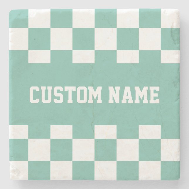 Posavasos De Piedra Patrón de tablero de cheques (Anverso)