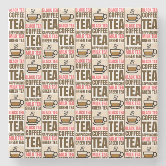 Posavasos De Piedra PATRÓN DE TÉ DE CAFÉ, escayola de piedra (Anverso)