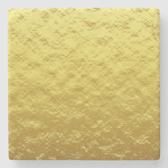 Posavasos De Piedra Patrón de textura dorada (lujoso brillo dorado) (Anverso)