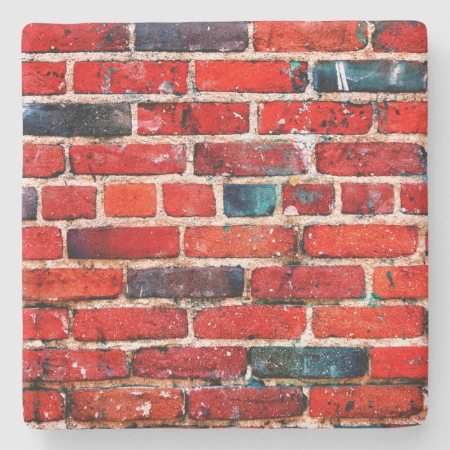 Posavasos De Piedra Patrón de textura Guay de pared de ladrillo (Anverso)