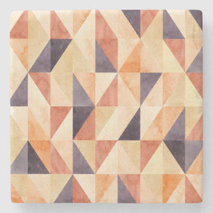 Posavasos De Piedra Patrón de tierra de color de agua mosaico triangul