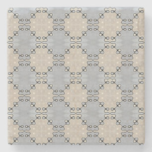 Posavasos De Piedra Patrón de tonos de tierra silenciados