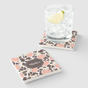 Posavasos De Piedra Patrón de vaca circular