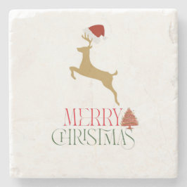 Posavasos De Piedra Patrón escandinavo de Navidad chic