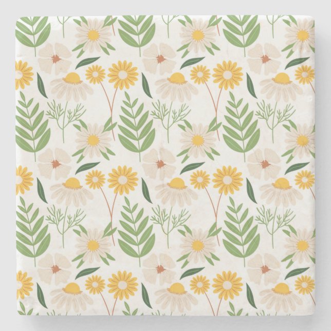Posavasos De Piedra Patrón floral (Anverso)