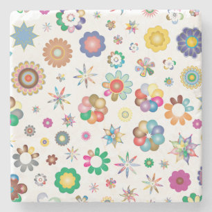 Posavasos De Piedra Patrón Floral