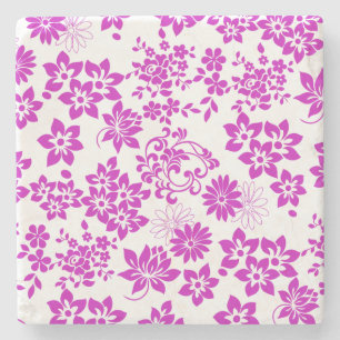 Posavasos De Piedra Patrón floral D02.pink.b