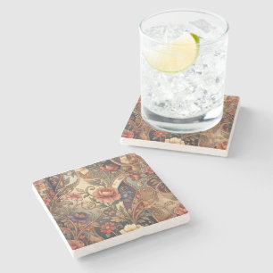 Posavasos De Piedra Patrón floral de kimono decorativo