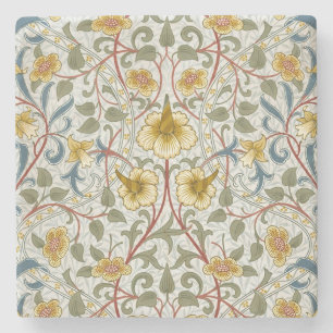 Posavasos De Piedra Patrón floral de narciso de William Morris