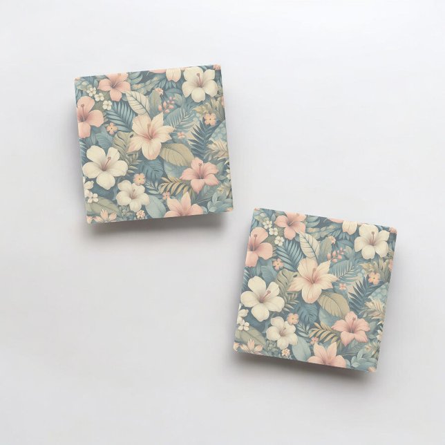 Posavasos De Piedra Patrón floral exótico Elegante Palm Leaves Tropica (Subido por el creador)