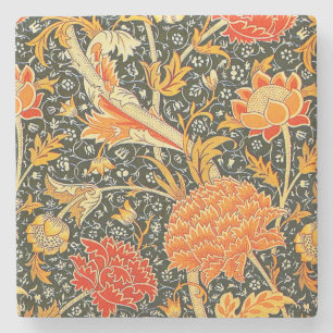 Posavasos De Piedra Patrón floral vintage de William Morris Cray