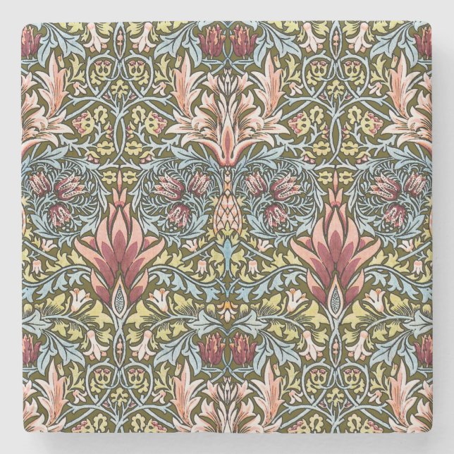 Posavasos De Piedra Patrón floral William Morris Snakeshead (Anverso)