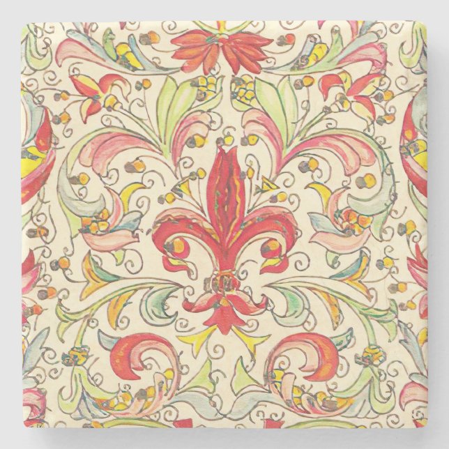 Posavasos De Piedra Patrón florentino italiano Fleur de Lis (Anverso)