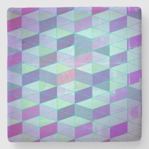 Posavasos De Piedra Patrón geométrico de cubos a triángulos