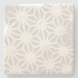 Posavasos De Piedra Patrón geométrico gris pálido