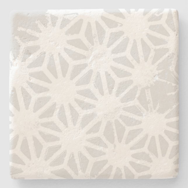 Posavasos De Piedra Patrón geométrico gris pálido (Anverso)