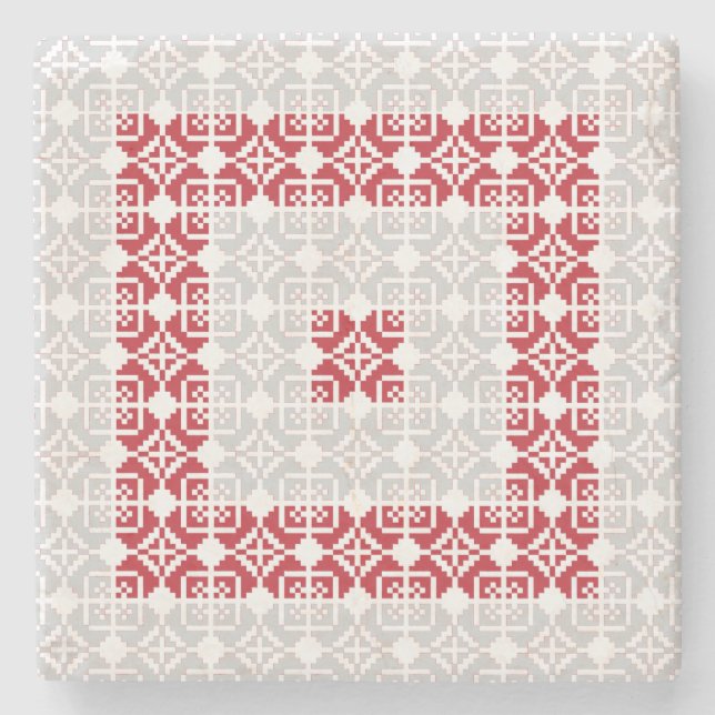 Posavasos De Piedra Patrón geométrico I del SUN matutino (Anverso)